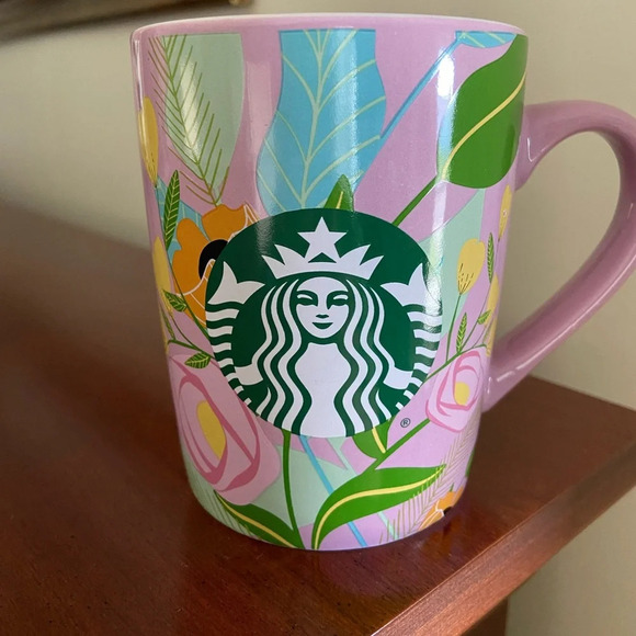 Starbucks 2020 Pink Floral 10 oz Coffee Tea Mug Cup Collectible - Picture 1 of 6